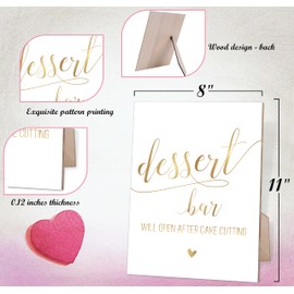 Minimalist Style Dessert Table Sign, for Wedding, Baby Shower, Bridal Shower & Reception, 8X11 Wooden Sign with Stand, Dessert Table Decorations, Bridal Shower Decorations, Wedding Shower Favors,O11