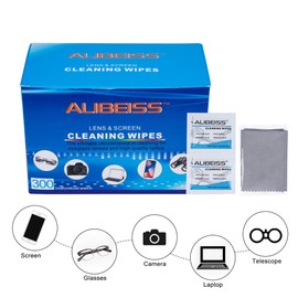 ALIBEISS Pre-Moistened Lens Wipes ALIBEISS Screen Wipes for Glasses, Camera, Tablets, Smartphone, Screens and Other Delicate Surfaces,Pack of 300
