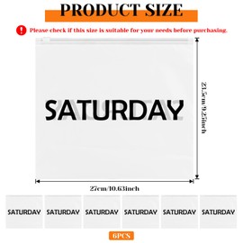 6pcs Travel Luggage Organizer Bags Frosted Clothes Packaging Bags Packing Organizers Days of Week Travel Pouches for Home Storage and organizing Bags(Saturday, 10.6 x 9.3inch)