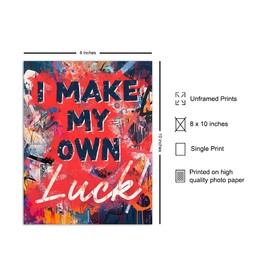 Inspiring Graffiti Wall Art for Office - Street Urban art Motivational Signs - Home Office Inspirational Quotes - Banksy Typography Wall Artwork for Boss Men - Mindset Entrepreneur positive Sayings