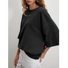 Tankaneo Womens Oversized Half Sleeve T-Shirts Summer Casual Crew Neck