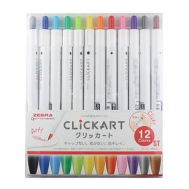 Clickart Zebra ClickArt Knock type water base pen, Standard 12 color set WYSS22-12CST