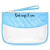 Religious Birthday Gifts for Women Christian Blue Makeup Bags with