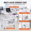 VEVOR Medical Mobile Trolley Cart with 2 Drawers & 3