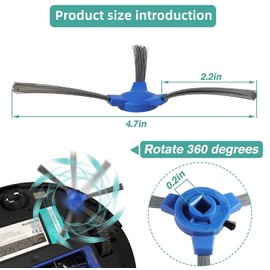 Yuanbigtai Side Brush Replacement for Eufy RoboVac Side Brushes 11S 12 15T 15C 25C 30 30C 35C 11S Max 15C Max 25C Max 30C Max G20 G30 G30 Edge G10 G30 Hybrid Eufy Robot Vacuum Replacement Parts 12PCS