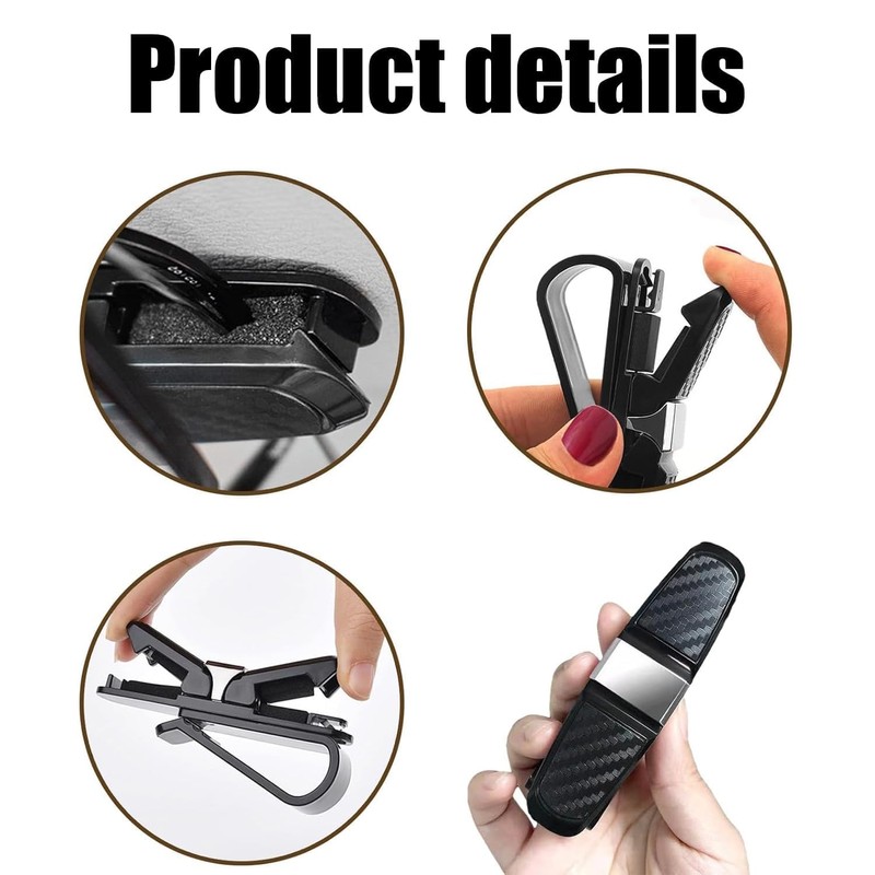 Fizzix 2Pcs Car Sunglasses Holder - Universal Visor Clip for