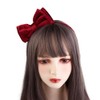 2 Pcs Velvet Black Red Bow Headband for Women Girls