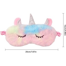 Eye Mask for Sleeping, Cute Sloth Animal Soft Fluffy Plush Sleep Mask Cute Animal Unicorn Sleep Mask Soft Plush Blindfold Eye Covers for Women Girls Kids
