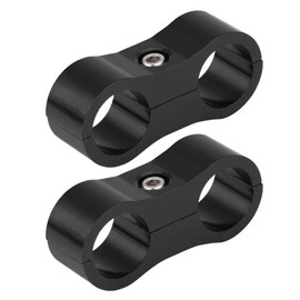 KIMISS 2pcs AN6 Braided Hose Separator Clamp Fitting Adapter Bracket Universal (Black)