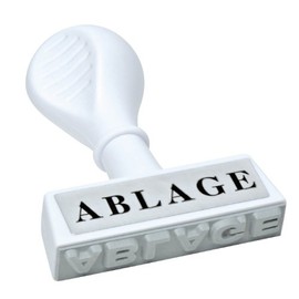 Wedo 1935 Stock Text Stamp Tray, Plastic, Imprint Width 45 mm Ergonomic Handle White