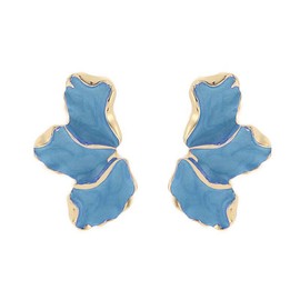 ONLYJUMP Irregular Petal Earrings For Women Flower Stud Earrings Lightweight Stud Earrings Florl Earrings Flower Dangle Earrings Trendy Jewelry Gift (Blue)