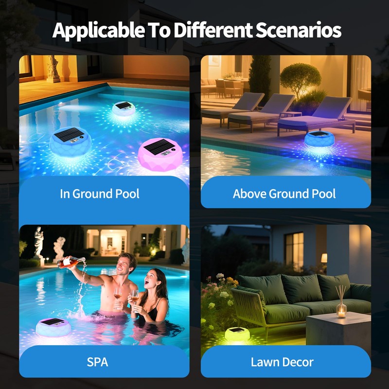 Pool Thermometer Floating Large Backlit LCD for Easy Read,Digital Pool