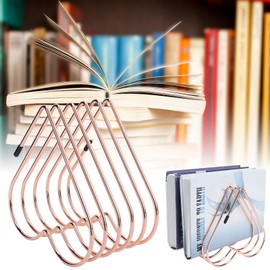 Desk Book Storage Rack, Heart Shaped Telescopic Files Folder Stand Organizer Multifunction Desktop Magazine Holder for Home Office Craft Supplies Decoration Desktop Organization