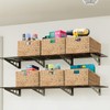 eHemco Extra Large Woven Hyacinth Wicker Storage Baskets with Iron