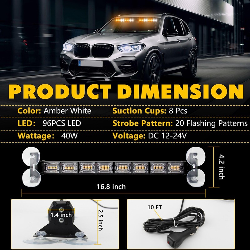 OPL5 2 in 1 Emergency Strobe Traffic Advisor Light Bar,