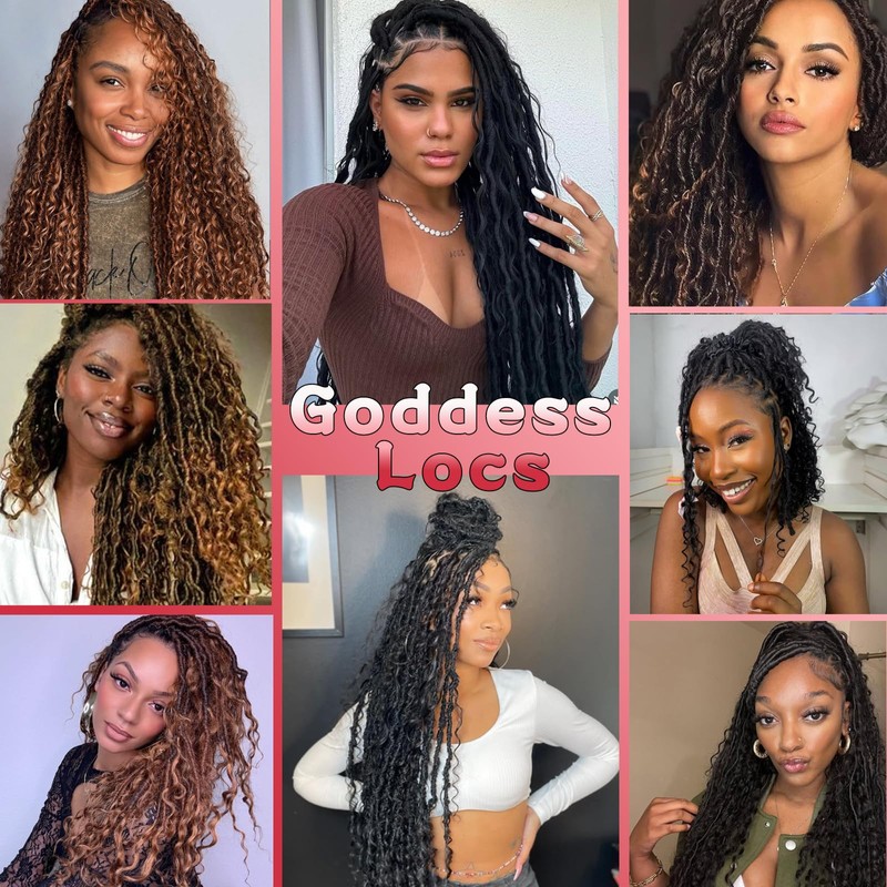 XIIMENALU Boho Faux Locs Crochet Hair 8 Packs Goddess Soft