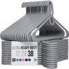 NEATERIZE Thick Heavy Duty Hangers - Grey Plastic Clothes Hangers