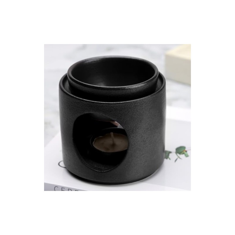 Yeerockal Ceramic Diffuser Black Oil Burner Wax Melt Burners with