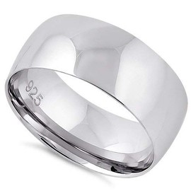 Solid 925 Sterling Silver 8mm Band Width Ring in sizes G-Z comes Gift Boxed (H)