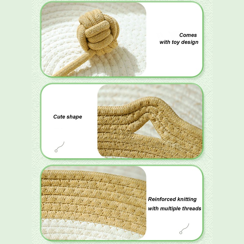Handwoven Cotton Rope Cat Bed Multifunctional Exquisite Comfortable Cat House