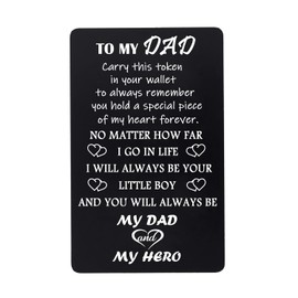 Nimteve To My Dad Wallet Card Engraved Wallet Insert Father’s Day Gifts Dad Gifts from Son I Love You Daddy Present Birthday Valentine's Day for Daddy Papa
