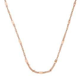 Cream Dot Necklace, Women's Popular, Stainless Steel, Surgical Stainless Steel, Short Station Chain, Stainless Steel