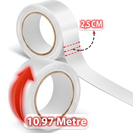 WALKER TAPE Sensi-Tak Plastic Red Liner Tape Roll (1.0" X12 Yard)