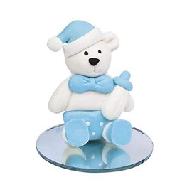 Ten Varotto & Co. Bear Feeding Bottle Light Blue Cod.EL32283 cm 4.2 x 4.2 x 4.5 H, Resin