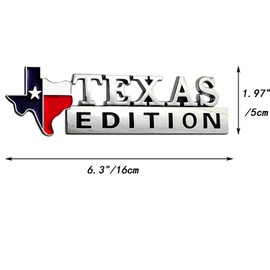 OnlyYou.X New Texas Edition Emblem Texas Edition Badge 3D Logo Decal Sticker Fit for Universal Pickup 1 Piece Metal Black Chrome