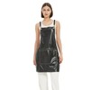 MIKI WELL PU Leather Waterproof Aprons Cross-Back Adjustable With Pockets