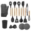 OVENTE Silicone Kitchen Cooking Utensils Set, 17pcs Heat Resistant Cooking