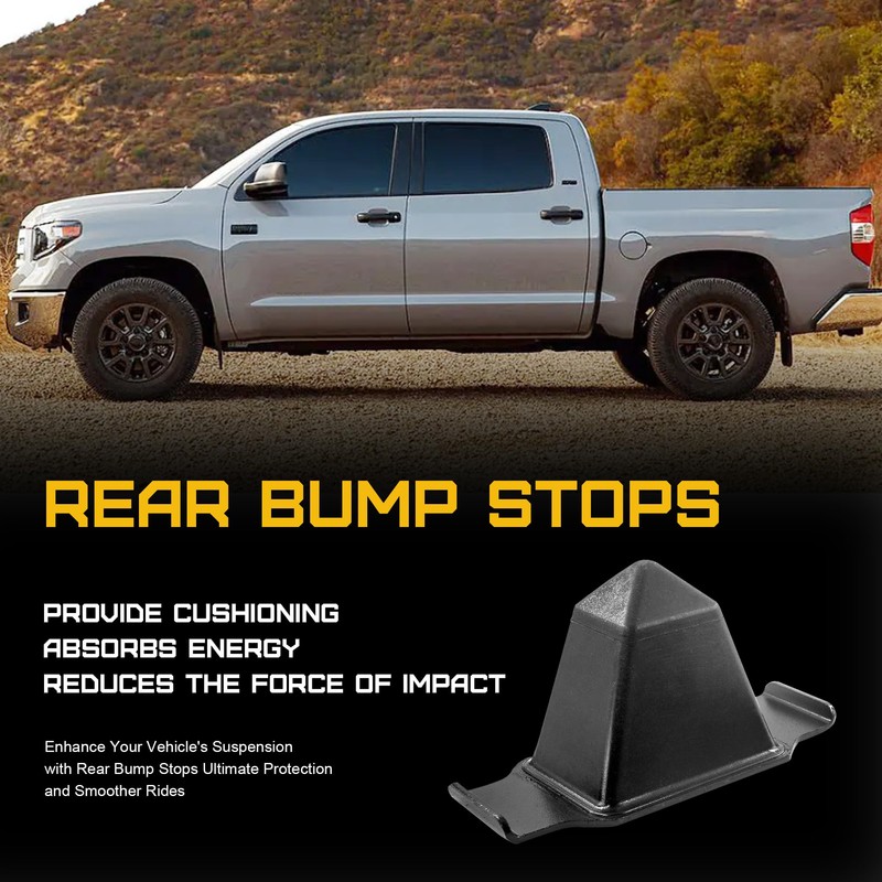Yukauto 1 Pair Rear Bump Stops, Rear Axle Jounce Bumper