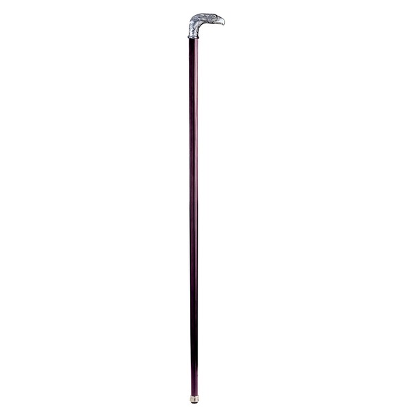 Design Toscano Eagle Walking Stick, 35 Inch, Pewter Handle and Hardwood Cane, Silver