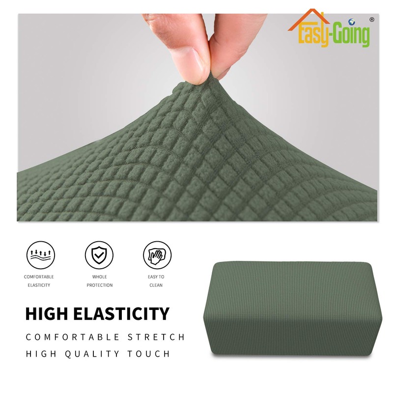 Easy-Going Funda otomana elástica fácil de Usar, Taburete de Almacenamiento
