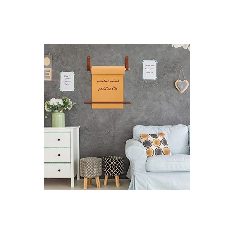 Lincia Kraft Paper Roll Wall Art Dispenser With Leather Straps