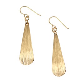 Bronze Bark Long Teardrop Earrings