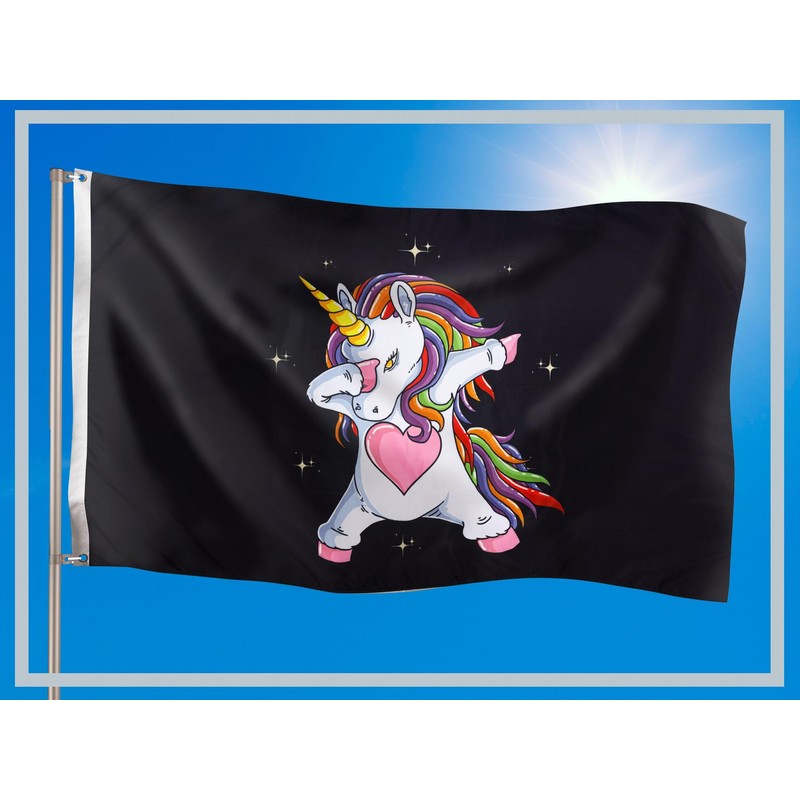 PHENO FLAGS Unicorn Flag, 90 x 150 cm, Funny and