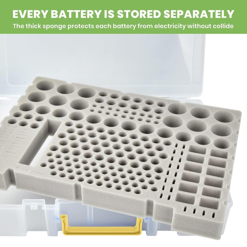 Battery Organizer Storage Holder- Batteries Case Containers Box with Tester