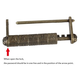 RDEXP Vintage Door Cabinet Suitcase Metal English Words Password Combination Padlock Lock