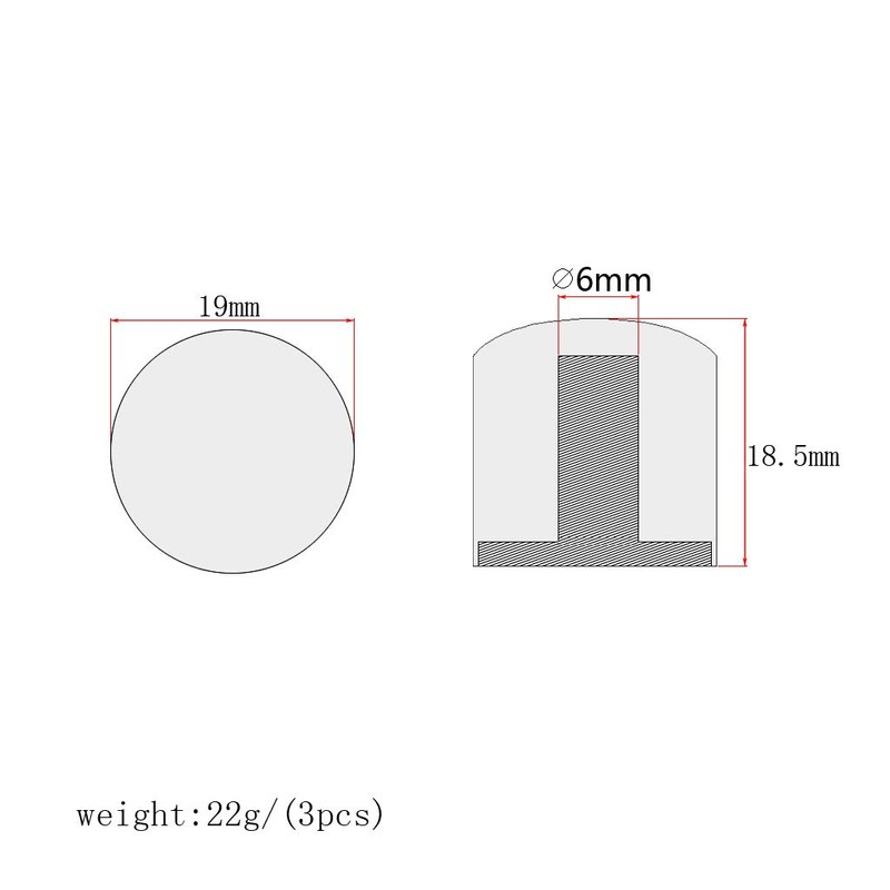 Alnicov Guitar Control Knobs Tone Volume Metal Dome Knobs for