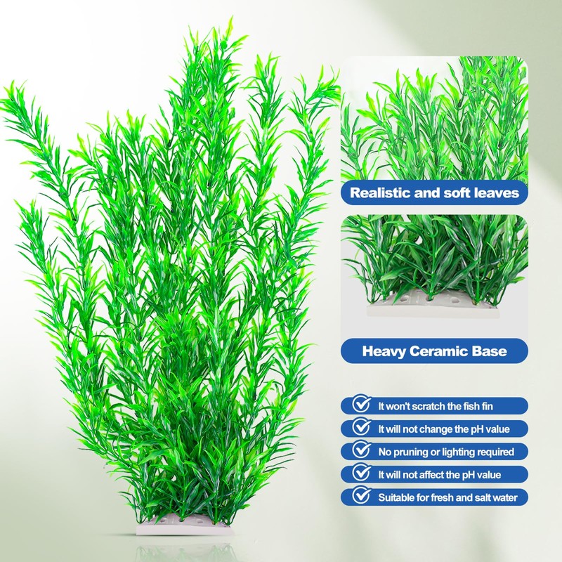 CousDUoBe 21 Inch Aquarium Plants Set Tall Fish Tank Plants