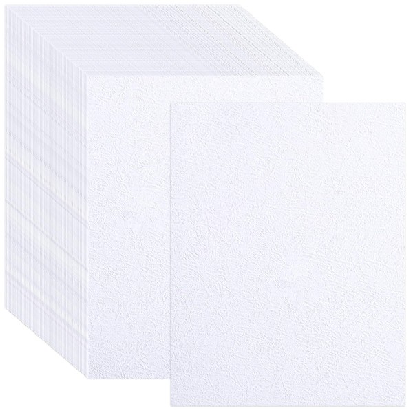 50 Sheets Linen Textured Cardstock White 250g/92lb Cover Printer Paper,