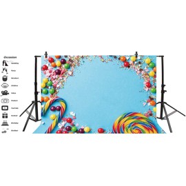 Leyiyi 10x7ft Photography Background Merry Christmas Backdrop Candy Cane Lollipop Conffiti Party Cracker Chocolate Vintage Grunge Board Blank Happy Birthday Baby Shower Photo Portrait Studio Prop