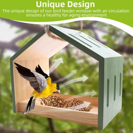 Wooden Bird Feeder, Sturdy & Easy-to-Install BirdFeeders, Practical Wooden Bird Feeders for Outside Wild Perfect for Nature Enthusiasts and Backyard BirdLovers