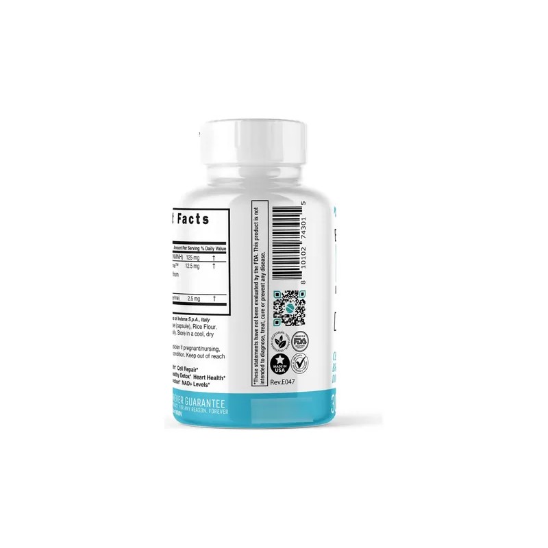 Nature's Fusions Nmnh 125mg Suplemento Mejora Nad+ 30ct