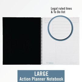 Cambridge Business Notebook, Action Planner, Legal Ruled Paper, 8-1/2" x 11", 80 Sheets, Flexible Soft Touch Cover, Wirebound, Gray (06064)