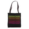 Retro State of Connecticut Inline Font Disco Design Vintage Tote