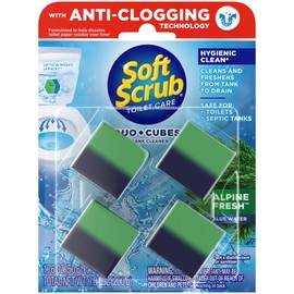 Soft Scrub in-Tank Toilet Cleaner Duo-Cubes, Alpine Fresh, 4Count
