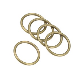 MACHSWON Zinc Alloy O Rings 30mm(1.2") ID 3mm Thick Multi-Purpose Welded O Buckles Heavy Duty Smooth Solid Ring for Bag Straps Belts Pet Leashes and DIY Crafts Bronze 5pcs