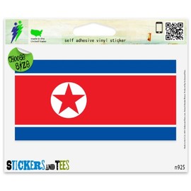 North Korea Korean Flag Vinyl Car Bumper Window Sticker 3" x 2"